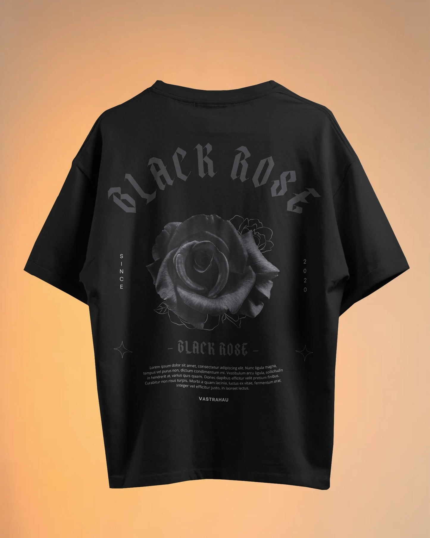“Black Rose” Oversized Unisex T-Shirt – Dark Elegance Streetwear Edition