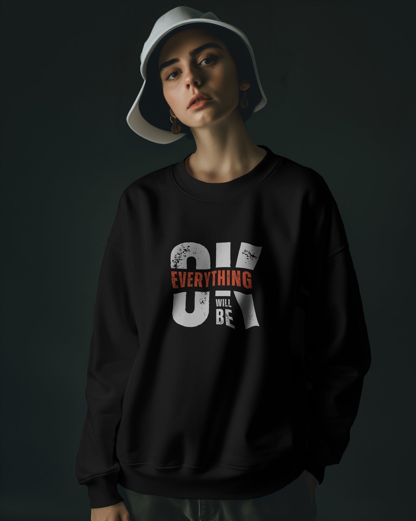 "Everything Will Be OK" Statement Crewneck Sweatshirt