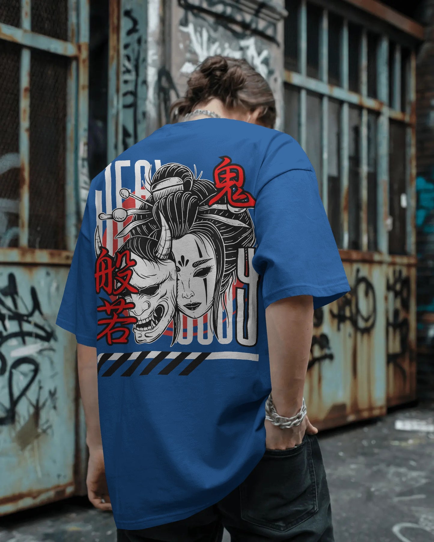 Samurai Spirit Japanese Graphic Oversized T-Shirt