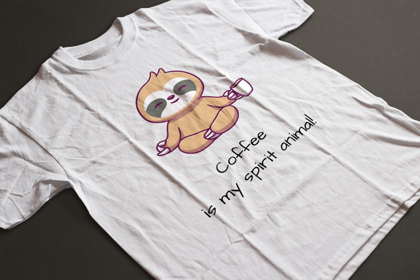 Coffee Spirit Animal Sloth T-Shirt – Cute & Comfy Casual Tee