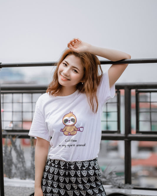 Coffee Spirit Animal Sloth T-Shirt – Cute & Comfy Casual Tee