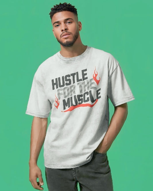 Oversized "Hustle For The Muscle" Graphic T-Shirt