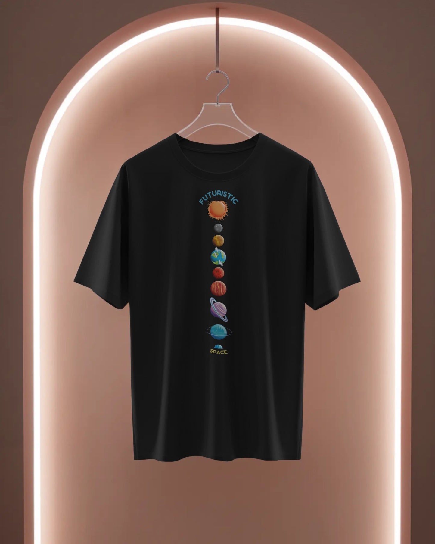 Futuristic Space Graphic T-Shirt – Bold Cosmic Design