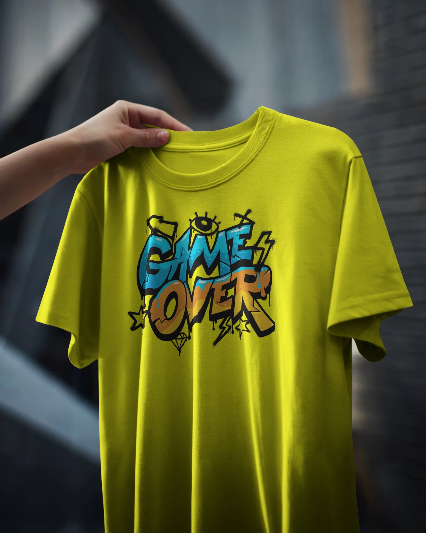 "Game Over" Graphic Tee – Bold Neon Yellow Streetwear T-Shirt