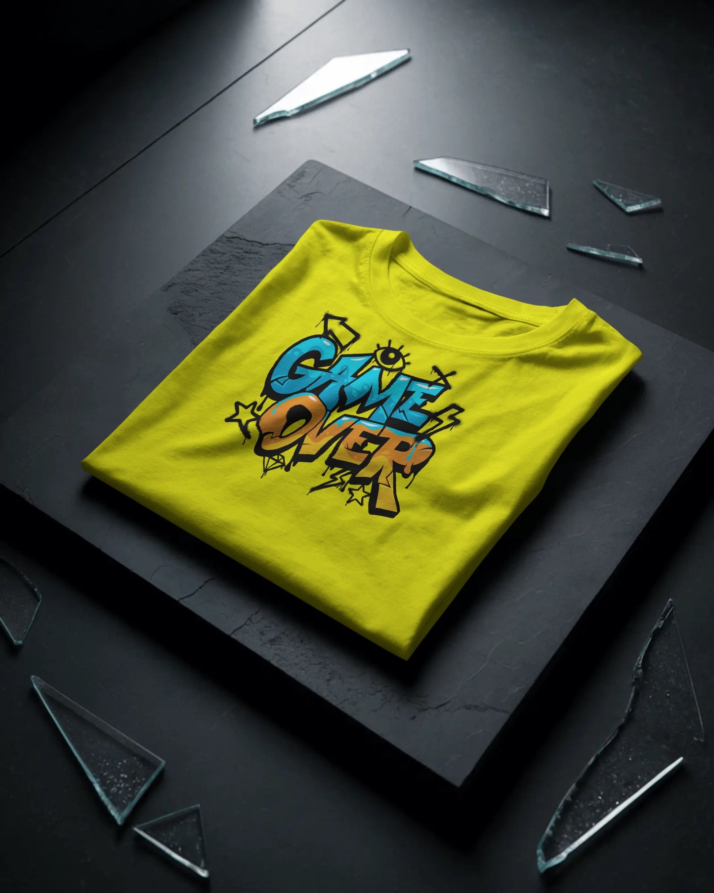 "Game Over" Graphic Tee – Bold Neon Yellow Streetwear T-Shirt