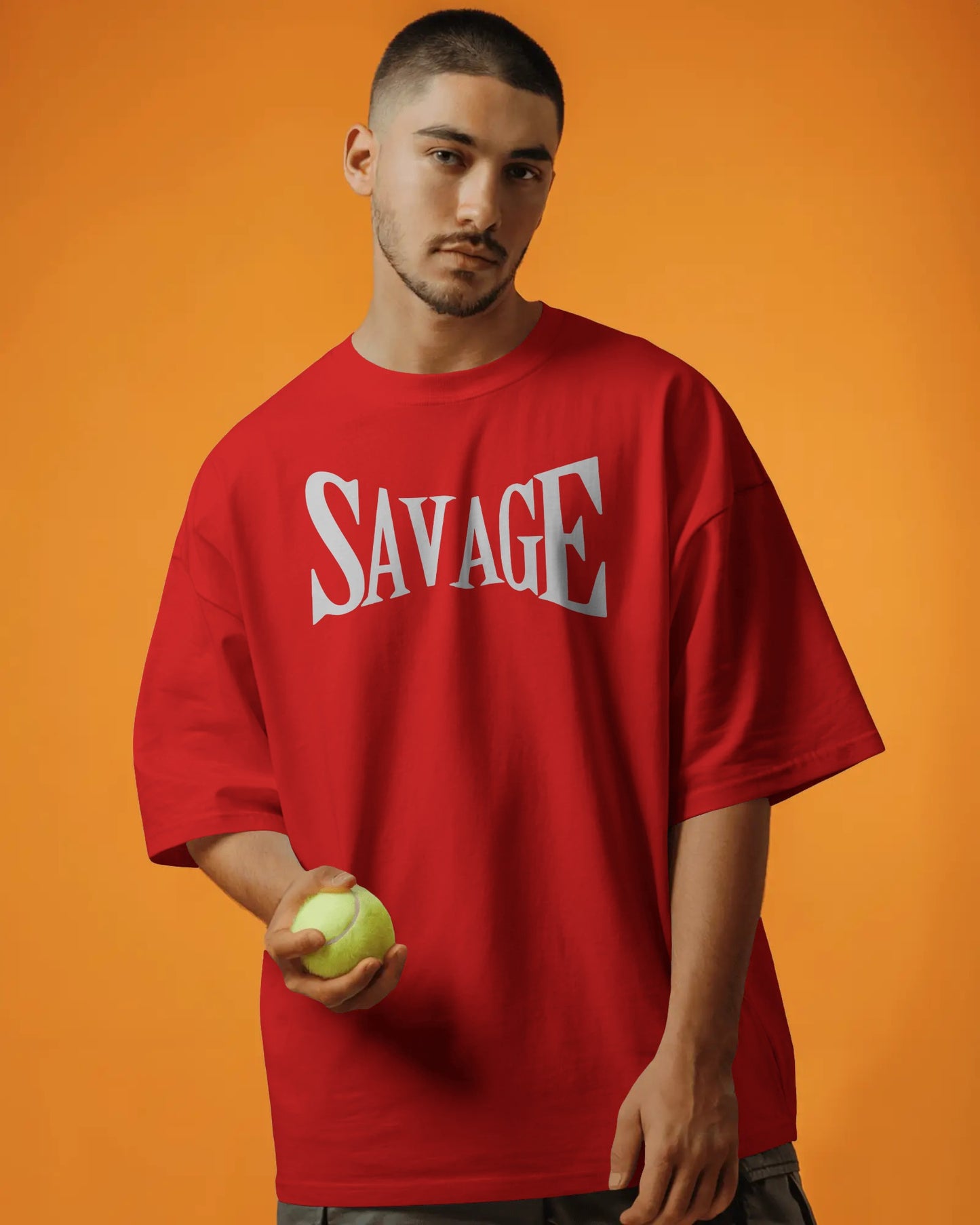 "SAVAGE" Graphic Oversized T-Shirt – Bold Streetwear Statement Tee