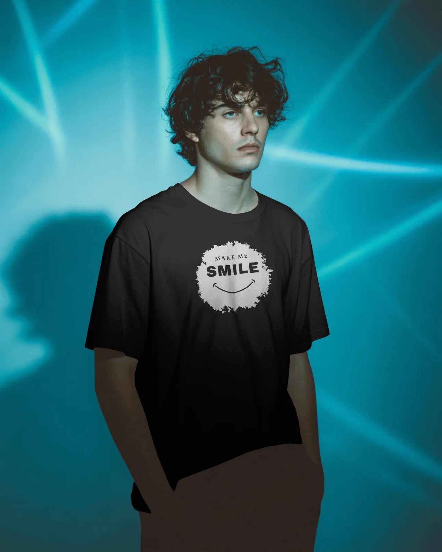 Black Graphic T-Shirt – "Make Me Smile" Fun & Casual Tee