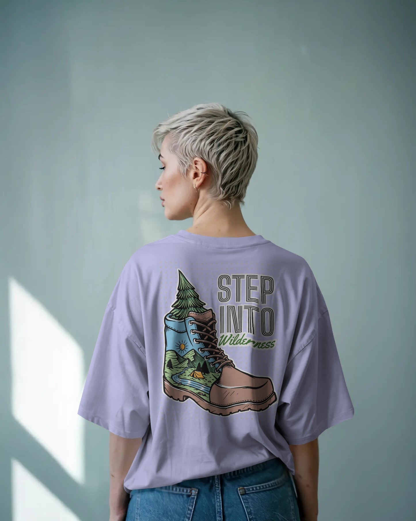 "Step Into Wilderness" Oversized T-Shirt